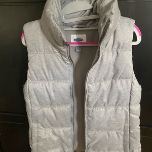 Cold weather puffer vest.